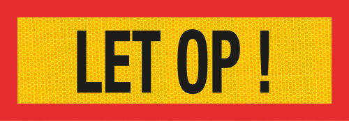 PANNEAU MARQUAGE ARRIÈRE LET OP!