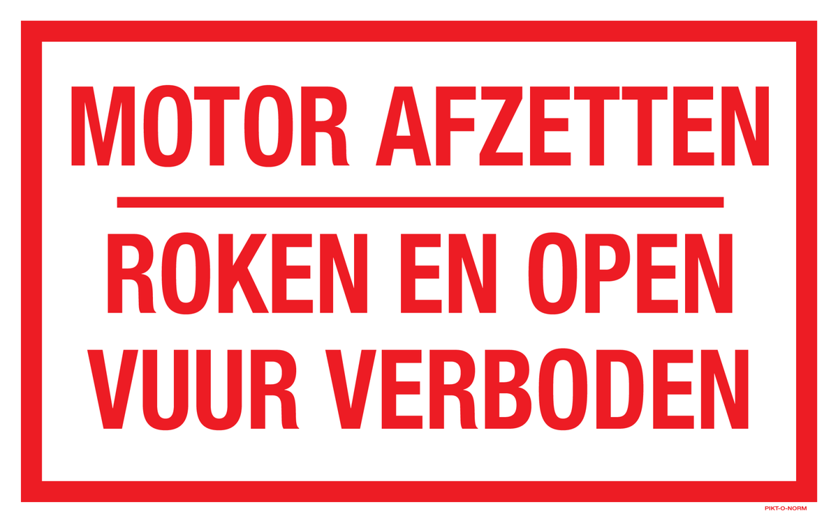 MOTOR AFZETTEN. ROKEN EN OPEN VUUR VERB.