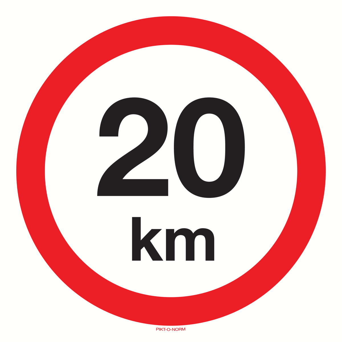 MAXIMUM SNELHEID 20 KM