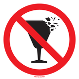 GEBROKEN GLAS VERBODEN