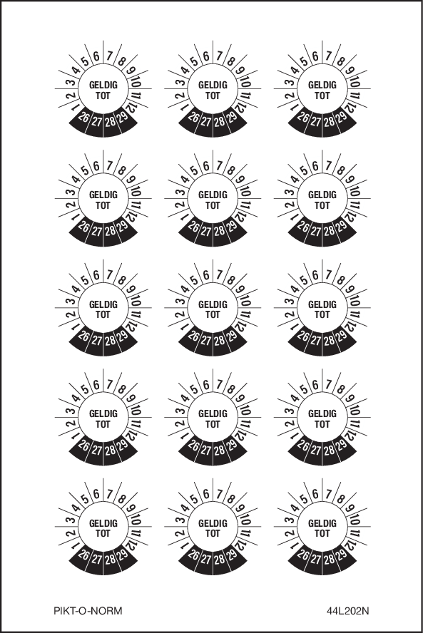 GELDIG TOT, PASTILLES CALENDRIER