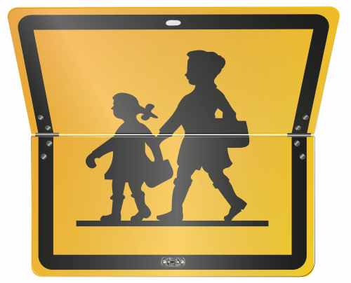 SCHOOLBUSBORD HORIZONTAAL KLAPBAAR