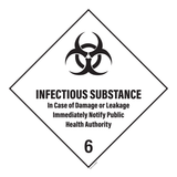 INFECTIOUS SUBSTANCE. IN CASE OF DAMAGE 