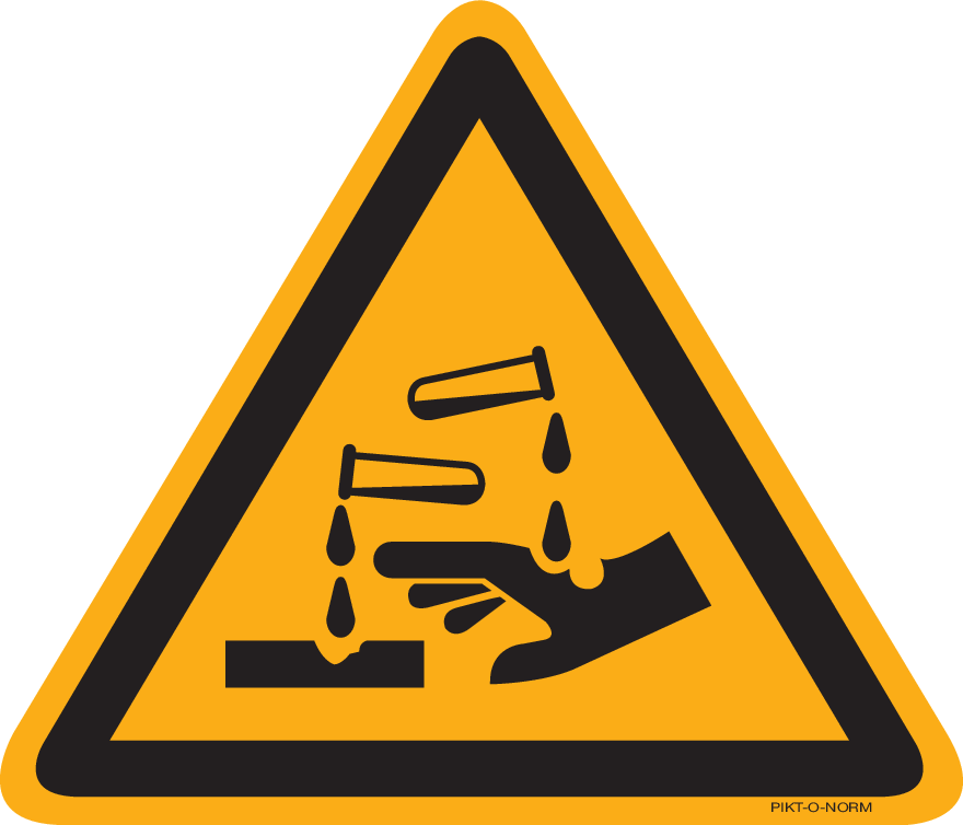 AVERTISSEMENT SUBSTANCES CORROSIVES