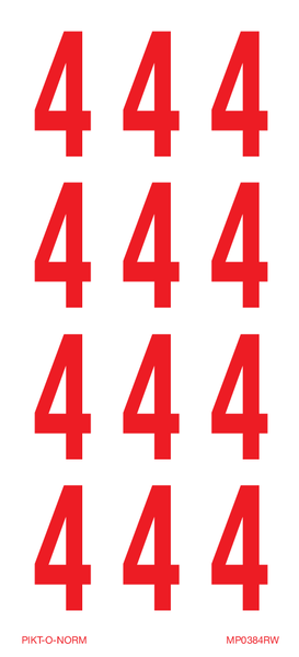 CIJFER 4 OP VEL