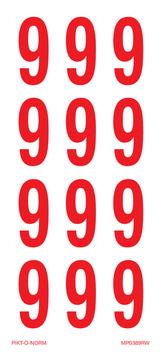 CHIFFRE 9 SUR FEUILLE