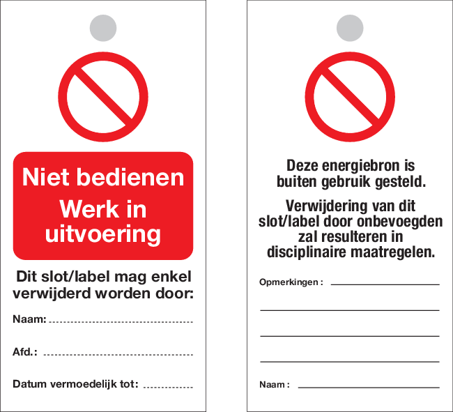 NIET BEDIENEN. WERK IN UITVOERING