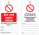 DO NOT OPEN VALVE