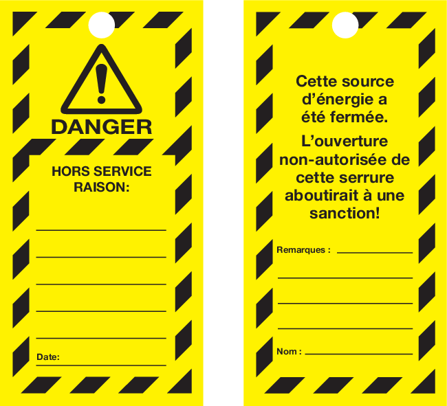 VEILIGHEIDSLABELS "DANGER DO NOT OPERATE