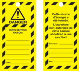 VEILIGHEIDSLABELS "DANGER DO NOT OPERATE