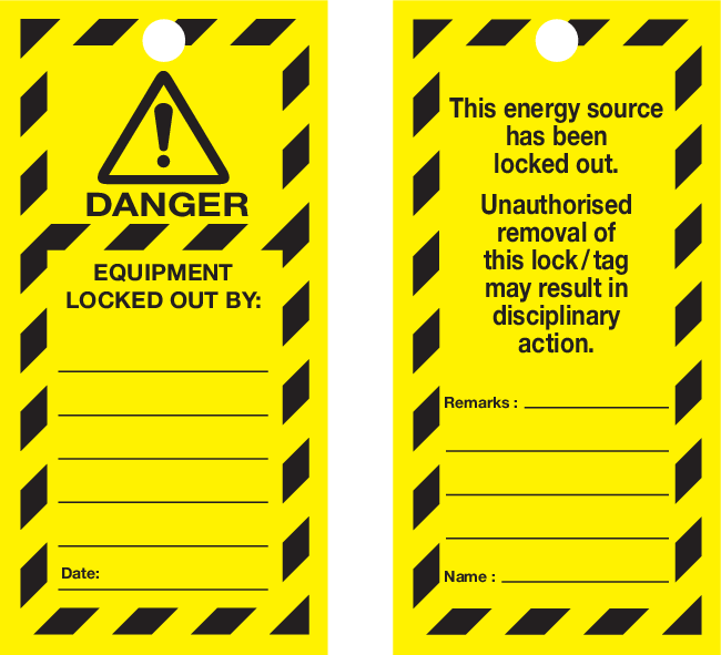 VEILIGHEIDSLABELS "DANGER DO NOT OPERATE