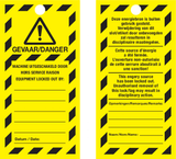 VEILIGHEIDSLABELS "DANGER DO NOT OPERATE