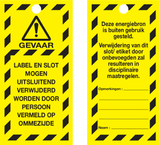 VEILIGHEIDSLABELS "DANGER DO NOT OPERATE