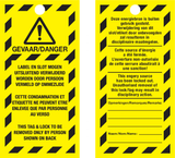 VEILIGHEIDSLABELS "DANGER DO NOT OPERATE