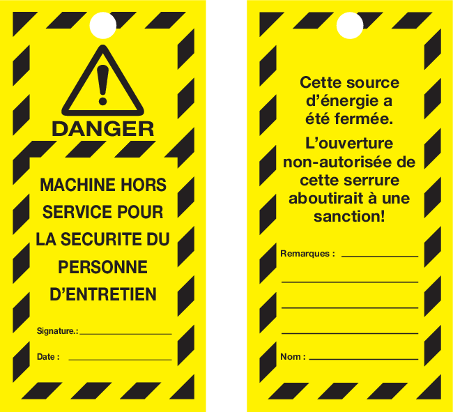 VEILIGHEIDSLABELS "DANGER DO NOT OPERATE