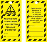 VEILIGHEIDSLABELS "DANGER DO NOT OPERATE