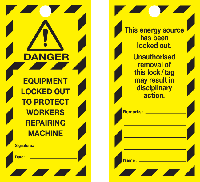 VEILIGHEIDSLABELS "DANGER DO NOT OPERATE
