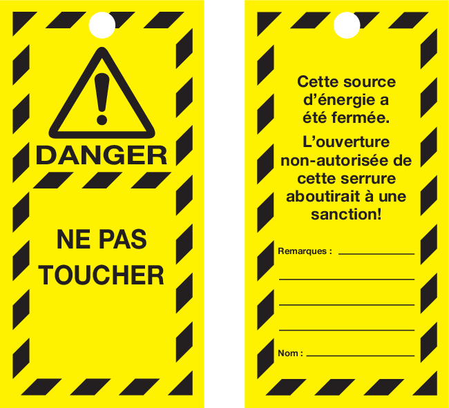 VEILIGHEIDSLABELS "DANGER DO NOT OPERATE