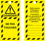 VEILIGHEIDSLABELS "DANGER DO NOT OPERATE