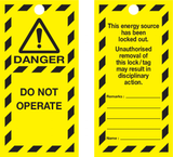 VEILIGHEIDSLABELS "DANGER DO NOT OPERATE