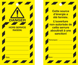 VEILIGHEIDSLABELS "DANGER DO NOT OPERATE