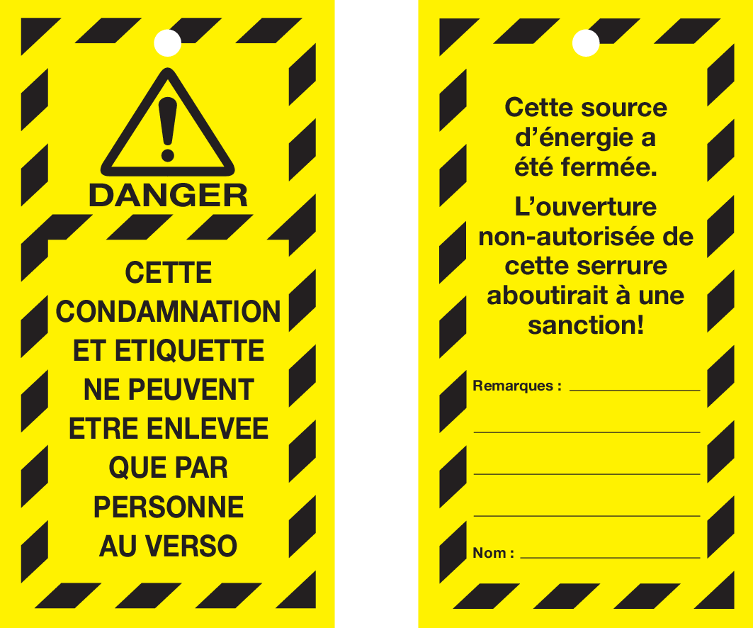 VEILIGHEIDSLABELS "DANGER DO NOT OPERATE
