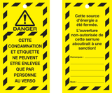 VEILIGHEIDSLABELS "DANGER DO NOT OPERATE