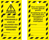 VEILIGHEIDSLABELS "DANGER DO NOT OPERATE