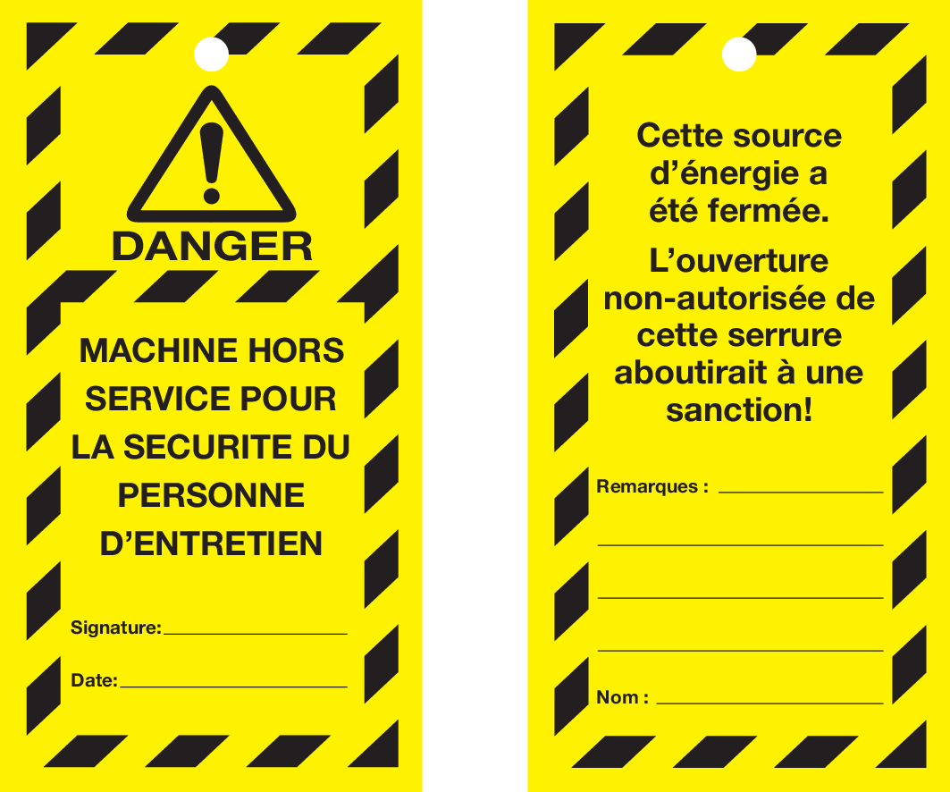 VEILIGHEIDSLABELS "DANGER DO NOT OPERATE
