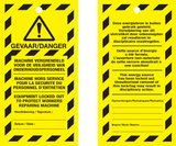 VEILIGHEIDSLABELS "DANGER DO NOT OPERATE
