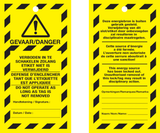 VEILIGHEIDSLABELS "DANGER DO NOT OPERATE