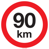 MAXIMUM SNELHEID 90 KM