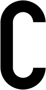 C, UITGESNEDEN LETTER