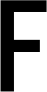 F, UITGESNEDEN LETTER