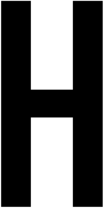 H, UITGESNEDEN LETTER