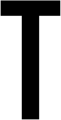 T, UITGESNEDEN LETTER