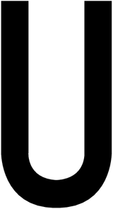 U, UITGESNEDEN LETTER