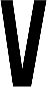 V, UITGESNEDEN LETTER