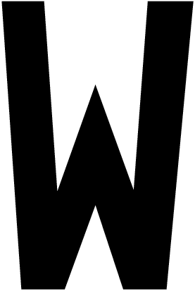 W, UITGESNEDEN LETTER
