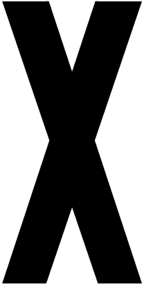 X, UITGESNEDEN LETTER
