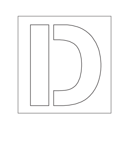 POCHOIR EN PVC 1MM, HAUTEUR 50MM,