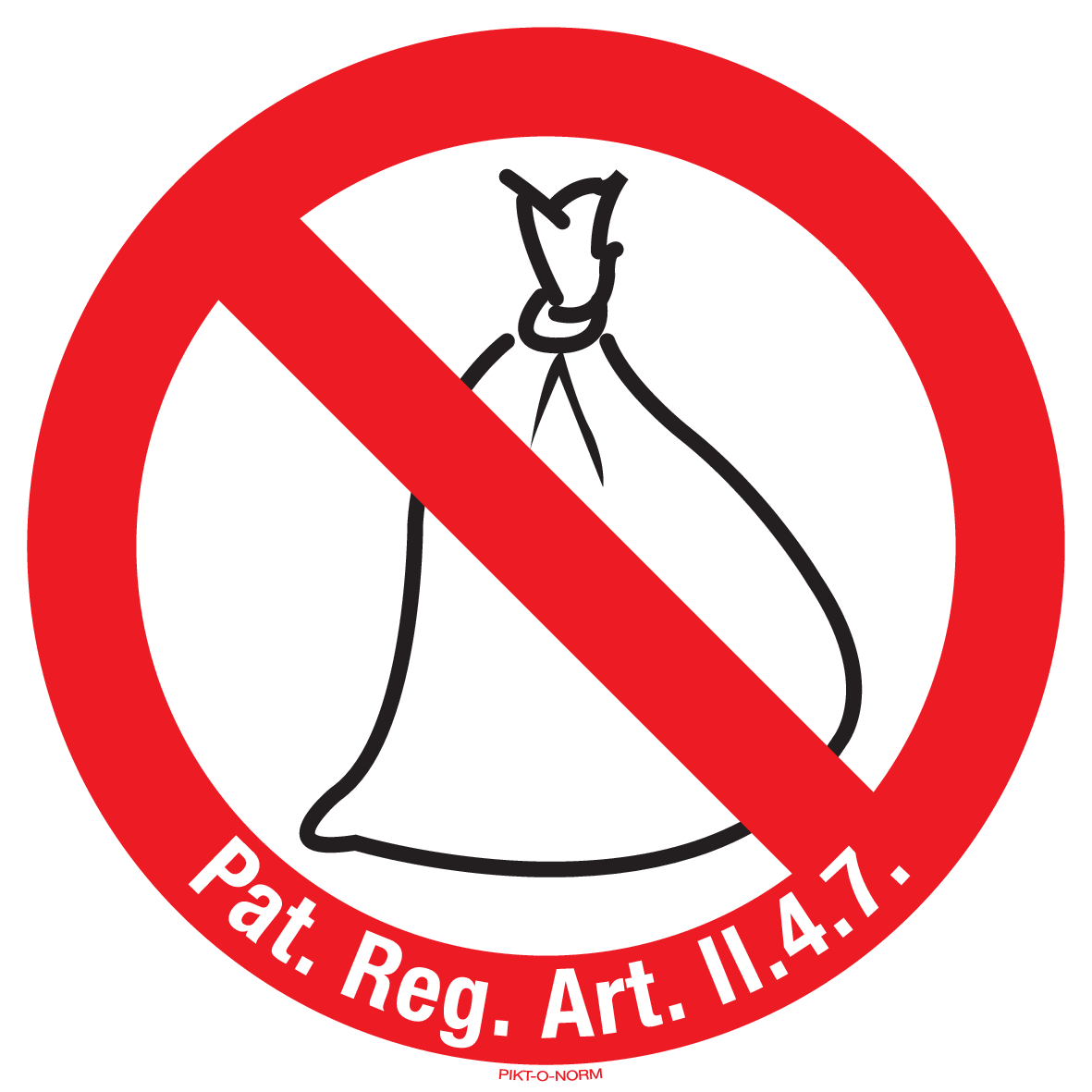 GEEN VUILNISZAKKEN &TEKST: PAT.REG.ART..