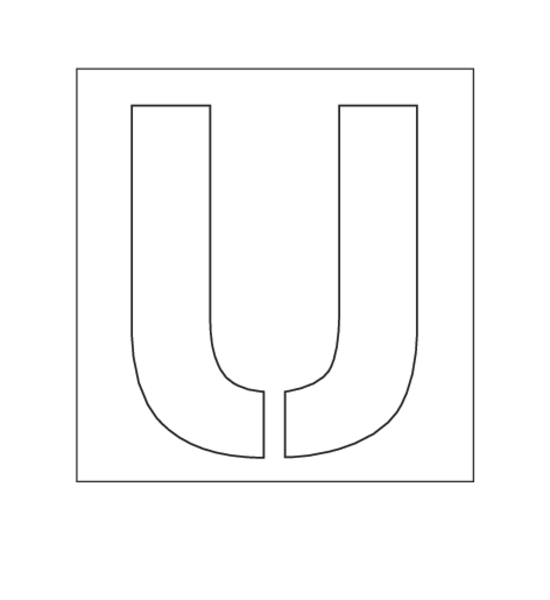 POCHOIR EN PVC 1MM, HAUTEUR 50MM,