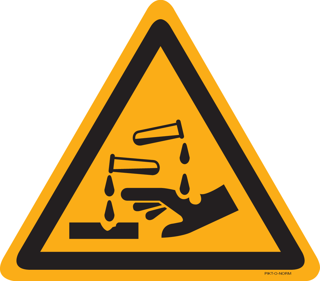 AVERTISSEMENT SUBSTANCES CORROSIVES