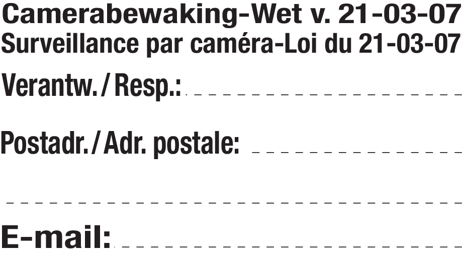TEKST NL/FR VOOR CAMERABEWAKING