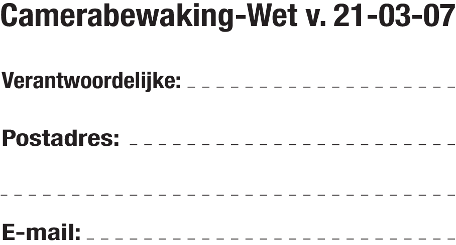 TEKST VOOR CAMERABEWAKING