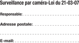 TEKST VOOR SURVEILLANCE PAR CAMÉRA
