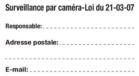 TEKST VOOR SURVEILLANCE PAR CAMÉRA