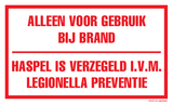 ALLEEN VOOR GEBRUIK BIJ BRAND...