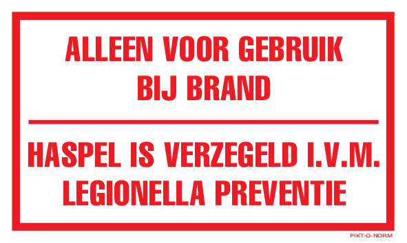 ALLEEN VOOR GEBRUIK BIJ BRAND...